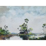 Sam Vinikoff (American, b. 1919), "Everglades," 1969, oil on canvas, signed lower left, titled and