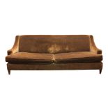 Room and Board brown velvet sofa