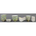 (lot of 43) Group of Chinese porcelain bowls, each of a yellow ground with 'wan shou wu jiang'