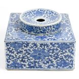 Chinese Blue-and-White Square Box, Flowers