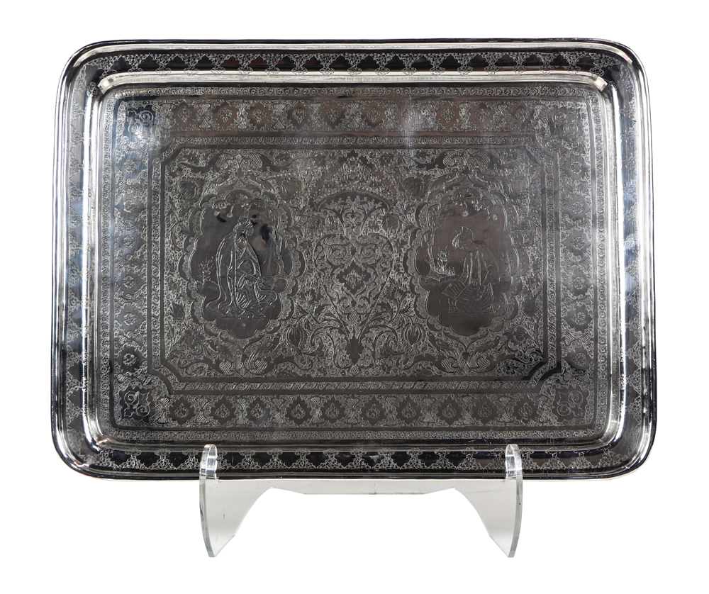 Fine antique .84 Persian/Iranian silver tray