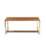 Milo Baughman chrome and rosewood coffee table
