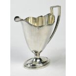 Gorham sterling silver pitcher, having a scallop banded rim flanked by spout and handle, the