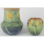 (lot of 2) Roseville Pottery ceramic vessel group, circa 1930, consisting of vases and
