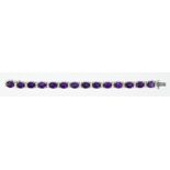 Amethyst, diamond and white gold bracelet