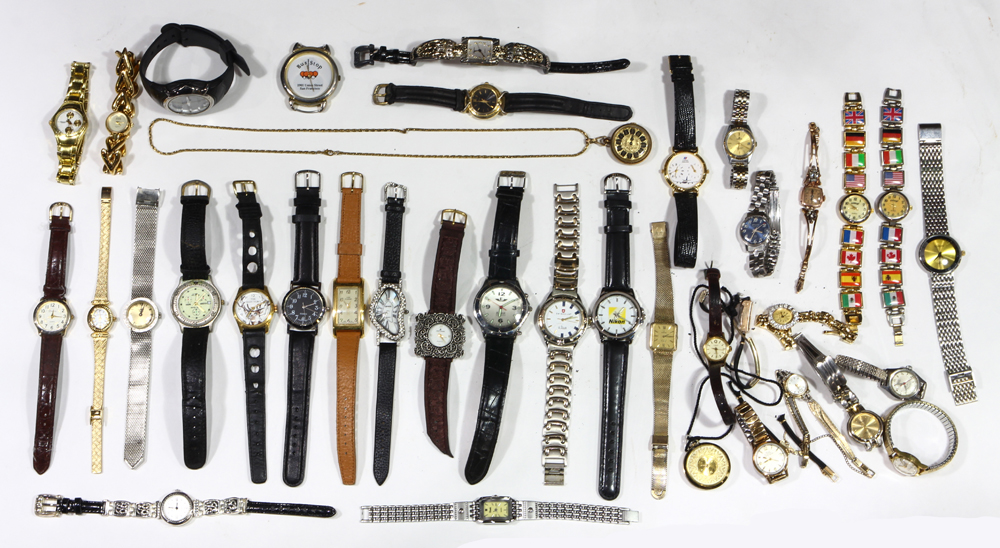 Collection of metal wristwatches Including 14) lady's metal wristwatches (Mido, Lorus, Omega,