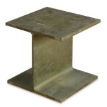 Ward Bennett patinated steel occassional table, Brickel Associates