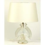 Lalique Frosted Ariane glass lamp