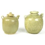 Vietnamese Celadon Lidded Ewers