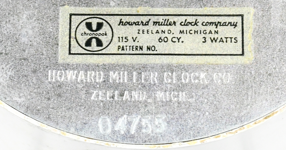 Mid Century Modern Howard Miller electric wall clock - Image 3 of 3