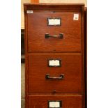 Four-drawer quarter sawn oak filing cabinet, 53"h x 16"w x 29"d
