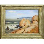 After Guy Rose (American, 1867-1925), Untitled (Coastal Scene), oil on panel, inscribed "Pat, This