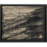 Guy Overfelt (American, b. 1967), "Burned Rubber Linen Landscape," 2005, mixed media on linen laid