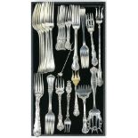 (lot of 29) Assorted sterling silver forks, consisting of a Gorham sardine fork, (7) Reed & Barton