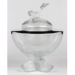 Lalique France Igor covered caviar bowl