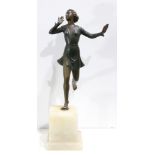 European school (20th century), Frollicking Dancer, metal sculpture, unsigned, overall (with
