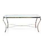 Hollywood Regency Style Chrome Glass Top Buffet