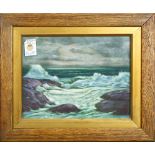 Raymond Nott (American, 1888-1948), "Coastal", pastel, signed lower left, overall (with frame): 14"h