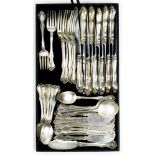 (lot of 45) Westmoreland sterling silver flatware service in the "George and Martha" pattern