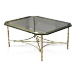 Bagues style gilt bronze faux bamboo coffee table