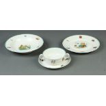 (lot of 4) Richard Ginori china, consisting of a consomme bowl and saucer, salad plate and a soup