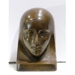 Wladyslaw Benda (Polish/American, 1873-1948), Femme, weighted bronze book end, signed lower right,