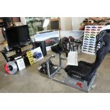 (lot of 5) Porsche racing simulator, including a FIA World RAlly Championship playseat, custom fuel,