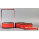 (lot of 2) Japanese lacquer ware, consisting of a tray table with a makie on the side, together with