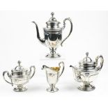 (lot of 4) Towle sterling silver and gilt wash hot beverage service in the "Louis XIV" pattern