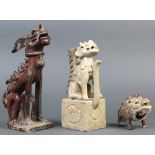 (lot of 3) Vietnamese ceramics of zoomorphic forms, Tran/Le dynasty (14th/16th c): one ewer and