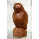 Mid-Century modern chipwood card wooden eagle statue, 13.5"h