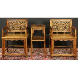 Chinese Wooden Armchairs and Stand