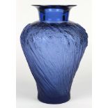 Lalique France Blue Lavender vase