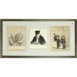 After Honoré Daumier (French, 1808–1879), Court Scenes, lithographs and offset lithographs, one
