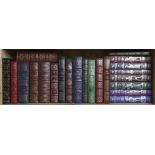 One shelf of (14) Easton Press leather bound books of great books including 3 volumes on