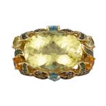 LeVian multi-stone, diamond and 14k yellow gold ring
