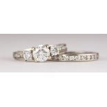 Diamond, 14k white gold ring set
