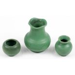 (lot of 3) Three Teco Miniature Art Pottery Vases