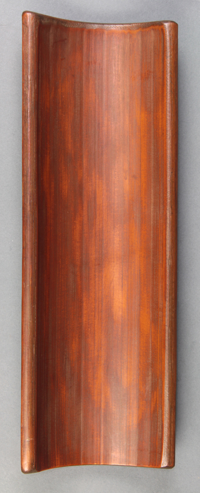 Chinese bamboo wrist rest, incised with a poetic colophon, followed by the name Zizhan, 12.75"h - Image 2 of 3