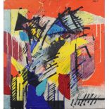 Robert Loberg (American, 20th century), Abstract, 1962, mixed media collage, signed and dated