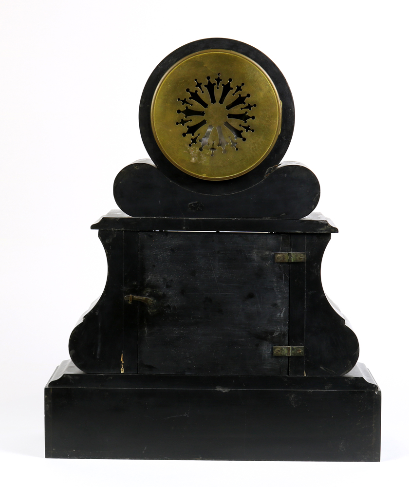 French open escapement marble mantle clock circa 1860 - Image 2 of 3