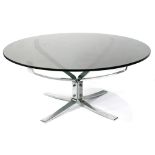 Sigurd Resell for Vatne Mobler chrome and slate Falcon series coffee table circa 1961