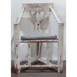 John Dickinson style white painted armchair