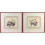 (lot of 2) Japanese woodblock prints, one depicting seven Otafuku in various activities, some