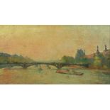 Jan Van Puyenbroeck (Dutch, 1887-1972), “Pont de Arts, Paris,” oil on panel, signed lower right,