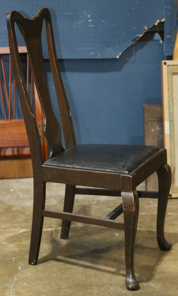 (lot of 6) Late Victorian dining room chairs, each having a high back and rising on cabriole legs, - Image 2 of 3