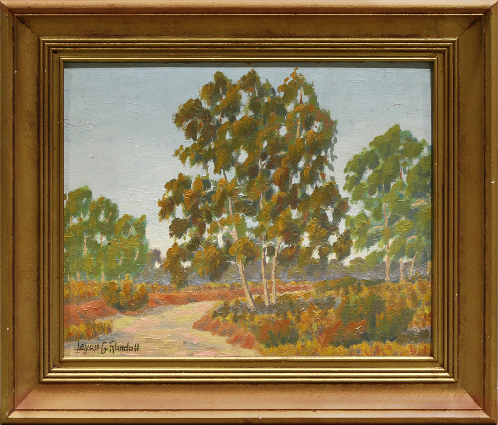 Leyon G. Randall (American, 1892-1969), Landscape with Eucalyptus, oil on canvas, signed lower left,