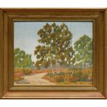 Leyon G. Randall (American, 1892-1969), Landscape with Eucalyptus, oil on canvas, signed lower left,