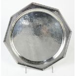 Hand-hammered silver plate charger, Wallingford, Connecticut 1895-98, by Simpson, Hall, Miller &