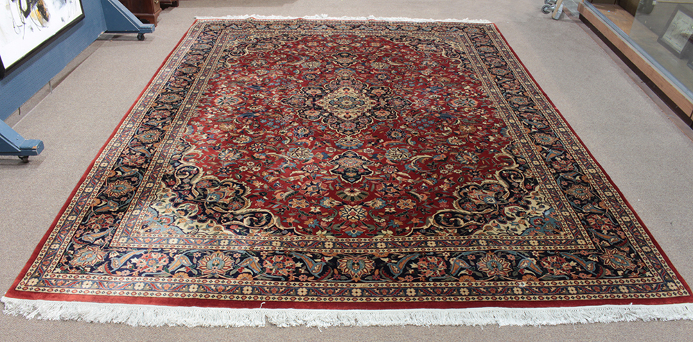 Persian Kashan carpet, 13"h x 10'11"